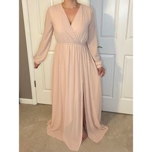 Blush Pink Maxi Dress with Slit